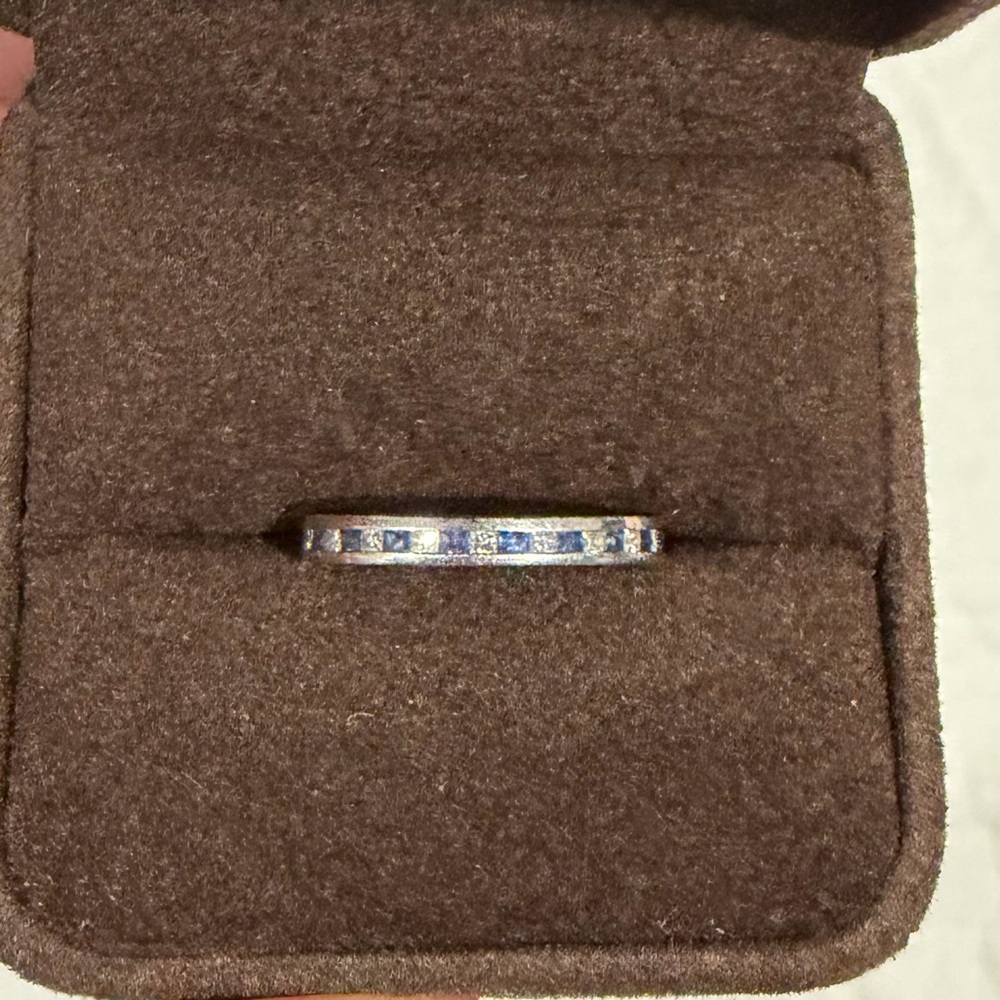 Platinum Sapphire and Diamond Band
